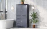 Tall and Wide Storage Cabinet with Doors for Bathroom/Office, Three Drawers
