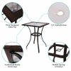 Outdoor Patio Rattan Bar Table Square Glass Top Table